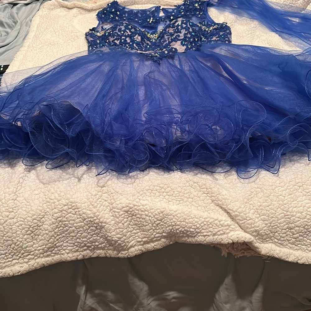 Blue Cocktail Homecoming Dress - Picture 6 of 8